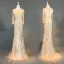Luxury / Gorgeous Champagne Evening Dresses  2018 Trumpet / Mermaid Beading Crystal Pearl Rhinestone Sequins Scoop Neck Long Sleeve Sweep Train Formal Dresses