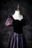 Vintage / Retro Black Starry Sky Multi-Colors Prom Dresses 2025 A-Line / Princess Square Neckline Short Sleeve Backless Floor-Length / Long Prom Formal Dresses