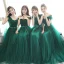 Simple Vert Foncé Robe Demoiselle D'honneur 2018 Princesse Noeud Sans Manches Dos Nu Longue Robe Pour Mariage