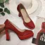 Elegant Red Prom Patent Leather Snakeskin Print Pumps 2021 Leather 9 cm Stiletto Heels Pointed Toe Pumps High Heels