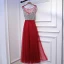 Sparkly Red Formal Dresses Evening Dresses  2017 Sequins Bow Backless Scoop Neck Sleeveless Ankle Length Empire