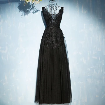 Chic Belle Robe De Ceremonie 2017 Dentelle Fleur Paillettes Lanières V Cou Sans Manches Longue Empire Robe De Soirée