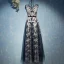 Elegant Navy Blue Formal Dresses 2017 Lace Flower Bow Scoop Neck Sleeveless Ankle Length Empire Evening Dresses