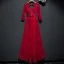 Chic / Belle Rouge Robe De Ceremonie Robe De Soirée 2017 Dentelle Paillettes Noeud Dos Nu Longueur Cheville V-Cou 3/4 Manches Princesse