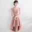 Lovely Graduation Dresses 2017 A-Line / Princess Lace Flower Strappy Scoop Neck Short Sleeve Backless Formal Dresses