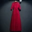 Chic / Belle Rouge Robe De Ceremonie Robe De Soirée 2017 En Dentelle Fleur Noeud Paillettes Col Haut 1/2 Manches Longueur Cheville Princesse