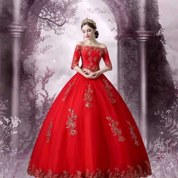 Amazing Unique Formal Dresses 2017 Ball Gown Lace Flower Backless Off The Shoulder 1 2 Sleeves Floor Length Long Prom Dresses