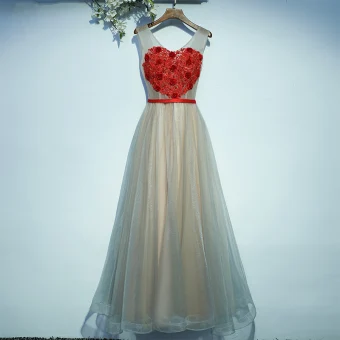 Chic Belle Gris Robe De Ceremonie 2017 Princesse Dentelle Fleur Paillettes Lanières Dos Nu V Cou Sans Manches Longue Robe De Bal