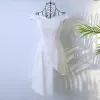 Sexy White Graduation Dresses 2017 A-Line / Princess Backless Off-The-Shoulder Short Sleeve Short Formal Dresses