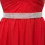 Enkel Rød Chiffon Selskapskjoler 2018 Empire Kjæreste Uten Ermer Rhinestone Sash Lange Buste Ryggløse Formelle Kjoler