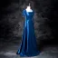 Vintage / Retro Royal Blue Satin Prom Dresses 2025 A-Line / Princess Square Neckline Short Sleeve Bow Backless Floor-Length / Long Prom Formal Dresses