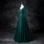 Vintage / Retro Dark Green Beading Sequins Prom Dresses 2025 A-Line / Princess V-Neck 3/4 Sleeve Backless Floor-Length / Long Prom Formal Dresses