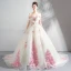 Chic / Beautiful White Wedding Dresses 2018 Ball Gown Appliques Lace Embroidered Pearl Off-The-Shoulder Backless Sleeveless Chapel Train Wedding