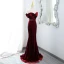 Sexy Burgundy Sequins Velvet Evening Dresses 2024 Trumpet / Mermaid Off-The-Shoulder Sleeveless Backless Sweep Train Evening Party Formal Dresses