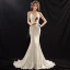 Schlicht Ivory / Creme Brautkleider 2018 Mermaid Perlenstickerei Stoffgürtel Spaghettiträger Rückenfreies Ärmellos Hof-Schleppe Hochzeit