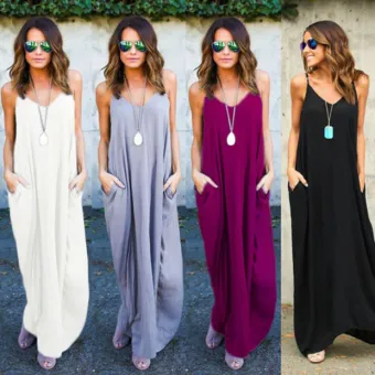 Modern Fashion White Summer Casual Maxi Dresses 2018 Spaghetti Straps Backless Short Sleeve Ankle Length Womens Clothing