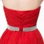 Enkel Rød Chiffon Selskapskjoler 2018 Empire Kjæreste Uten Ermer Rhinestone Sash Lange Buste Ryggløse Formelle Kjoler