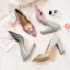 Charmant Farbverlauf Pink Abend Pumps 2020 Perle Strass Pailletten 9 cm Thick Heels Spitzschuh Pumps