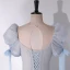 Chic / Beautiful Sky Blue Glitter Rhinestone Prom Dresses 2024 A-Line / Princess Scoop Neck Short Sleeve Backless Floor-Length / Long Prom Formal Dresses