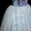Sexy Bleu Ciel Paillettes Courte Robe De Fête 2025 Robe Boule Encolure Carrée Gonflée Manches Courtes Dos Nu Soirée Robe De Ceremonie