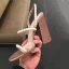 Sexy Nude Street Wear Pearl Womens Sandals 2020 Slingbacks 9 cm Thick Heels Open / Peep Toe Sandals