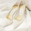 Charmant Ivory / Creme Spitze Brautschuhe 2021 Pailletten 8 cm Stilettos Spitzschuh Hochzeit Pumps Hochhackige