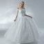 Affordable White Wedding Dresses 2018 A-Line / Princess Lace Flower Off-The-Shoulder Backless 1/2 Sleeves Floor-Length / Long Wedding