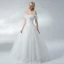 Erschwinglich Ivory / Creme Brautkleider / Hochzeitskleider 2018 A Linie Perlenstickerei Perle Spitze Off Shoulder Rückenfreies Kurze Ärmel Lange Hochzeit