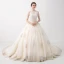 Élégant Champagne Robe De Mariée 2018 Robe Boule Perlage En Dentelle Fleur Paillettes Plissée Bretelles Spaghetti Dos Nu Sans Manches Chapel Train Mariage