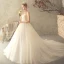 Mote Champagne Brudekjoler 2018 Prinsesse Appliques Blonder Kjæreste Ryggløse Uten Ermer Chapel Train Bryllup