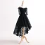 Chic / Beautiful Asymmetrical Cocktail Dresses 2017 Off-The-Shoulder 1/2 Sleeves Spaghetti Straps Lace Formal Dresses