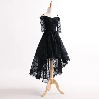 Schöne Asymmetrisch Cocktailkleider 2017 Off Shoulder 1 2 Ärmel Spaghettiträger Spitze Festliche Kleider
