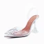 Transparent Sexy Silver Evening Party Rhinestone Womens Sandals 2021 Leather 10 cm Stiletto Heels Pointed Toe Sandals High Heels