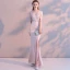 Sexy Pearl Rosa Abendkleider 2018 Meerjungfrau Perlenstickerei Strass Gespaltete Front V-Ausschnitt Rückenfreies Ärmellos Lange Festliche Kleider