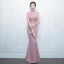 Chic / Belle Rose Bonbon Robe De Soirée 2018 Trompette / Sirène Cristal Paillettes Col Haut Sans Manches Longue Robe De Ceremonie