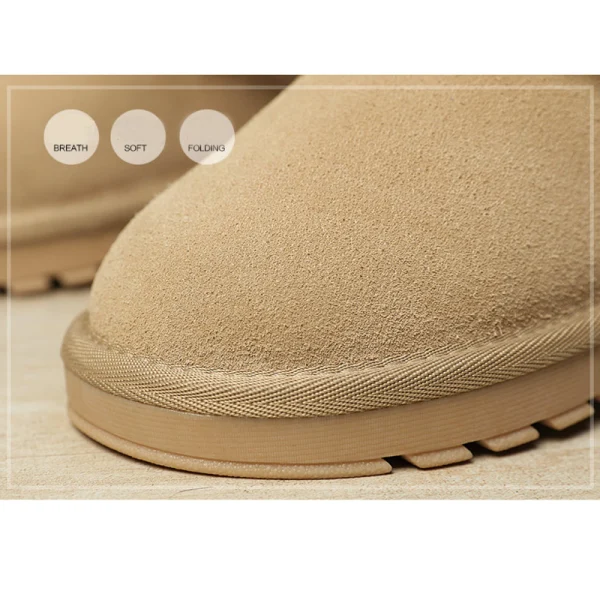 Modern / Fashion Womens Boots 2017 Khaki Leather Ankle Suede Casual Winter Flat Snow Boots