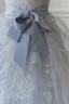 Charmant Grau Spitze Blumen Festliche Kleider 2024 A Linie Bandeau Ärmellos Rückenfreies Schleife Stoffgürtel Lange Ball Ballkleider