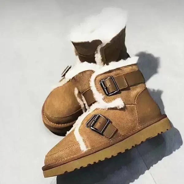 Modern / Fashion Black Snow Boots 2020 Woolen Leather Ankle Suede Winter Flat Round Toe Casual Womens Boots