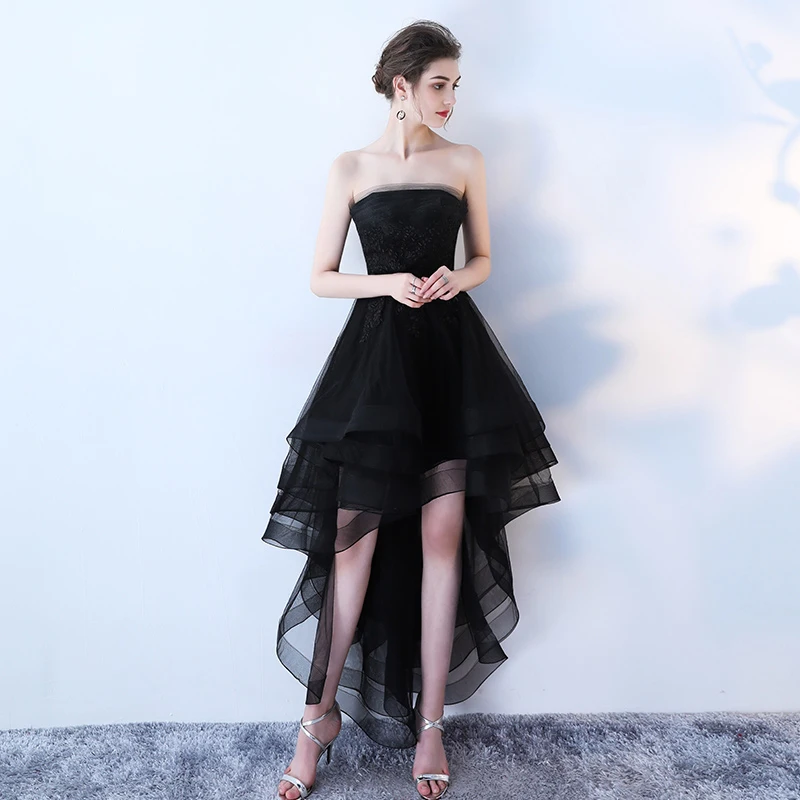 backless flared dress Rhinestones Halter Chiffon Black Homecoming Dress Backless – loveangeldress main image 0
