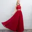 2 Pièces Bleu Marine Robe De Bal 2017 Princesse Encolure Dégagée Sans Manches Longue Volants Chiffon Robe De Ceremonie