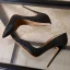 Elegant 2017 10 cm / 4 inch Black Silver Office Leather Silver Summer High Heels Stiletto Heels Pumps