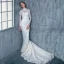 Vintage / Originale Ivoire Dentelle Robe De Mariée 2017 Trompette / Sirène Col Haut Manches Longues Dos Nu Laçage Tribunal Train