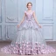 Stunning Amazing / Unique Wedding Dresses 2017 Scoop Neck Sleeveless Appliques Bow Lace Blushing Pink Flower Grey Organza Ball Gown Prom Dresses Chapel Train