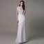 Modern / Fashion White Trumpet / Mermaid Beach Chiffon Wedding Dresses 2017 Scoop Neck Sleeveless Pearl Appliques Lace Sweep Train