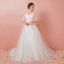 Luxe Ivoire 2018 Mariage Princesse V-Cou En Dentelle Tulle 1/2 Manches Perlage Appliques Dos Nu Été Robe De Mariée