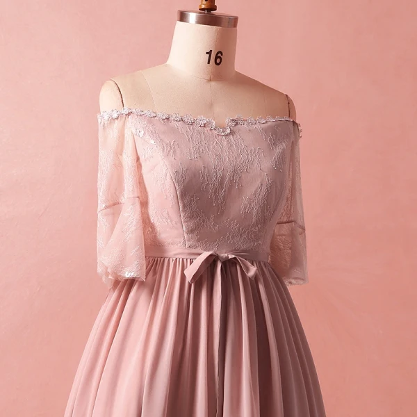 Classique Élégant Rougissant Rose 2018 Grande Taille Robe De Soirée Princesse Bustier En Dentelle Tulle Bretelles croisées Appliques Dos Nu Été 1/2 Manches Soirée Robe De Ceremonie