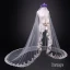 Chic / Beautiful White Wedding Tulle Lace Appliques Cathedral Train Wedding Veils 2018