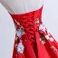 Chinese style Red Chapel Train Evening Dresses  2018 Trumpet / Mermaid Charmeuse Appliques Backless Halter Evening Party Formal Dresses