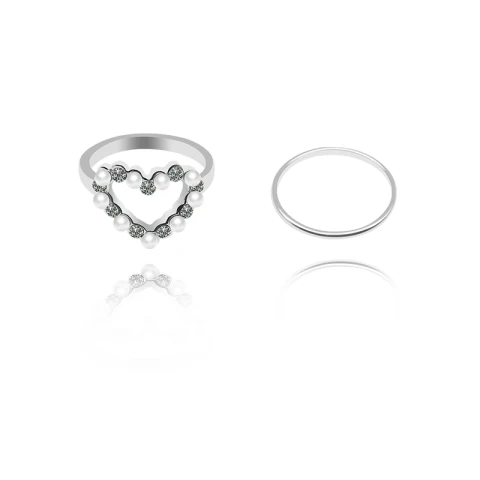 Stijlvolle Zilveren Parel Rhinestone werk Holiday Ringen 2019 Accessoires