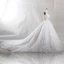 Sparkly Bling Bling White Chapel Train Wedding 2018 U-Neck Tulle Glitter Beading Crystal Sequins Ball Gown Wedding Dresses